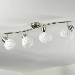 Dysted Plafonnier, Boule lumineuse Nickel mat, 4 lumières