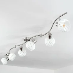 Dysted Plafonnier, Boule lumineuse Nickel mat, 6 lumières