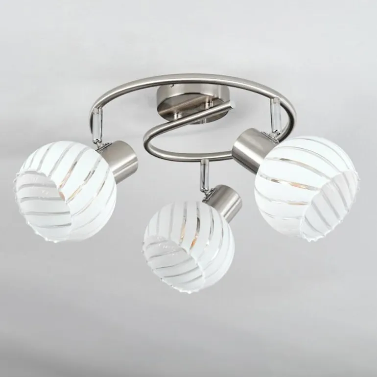 Dysted Plafonnier, Boule lumineuse Nickel mat, 3 lumières