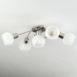 Dysted Plafonnier, Boule lumineuse Nickel mat, 5 lumières
