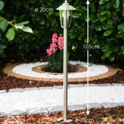Eclairage de chemin Moskau Acier inoxydable, 1 lumière