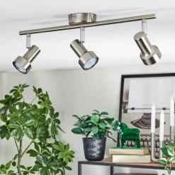 Edain Plafonnier, Spot de plafond LED Chrome, Nickel mat, 3 lumières