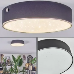 Elmar Plafonnier LED Noir, 1 lumière