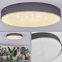 Elmar Plafonnier LED Noir, 1 lumière