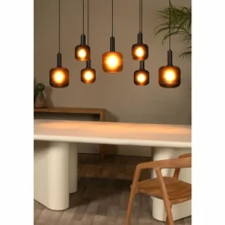 ELOISE Suspension Luminaires Lucide Noir, 7 lumières
