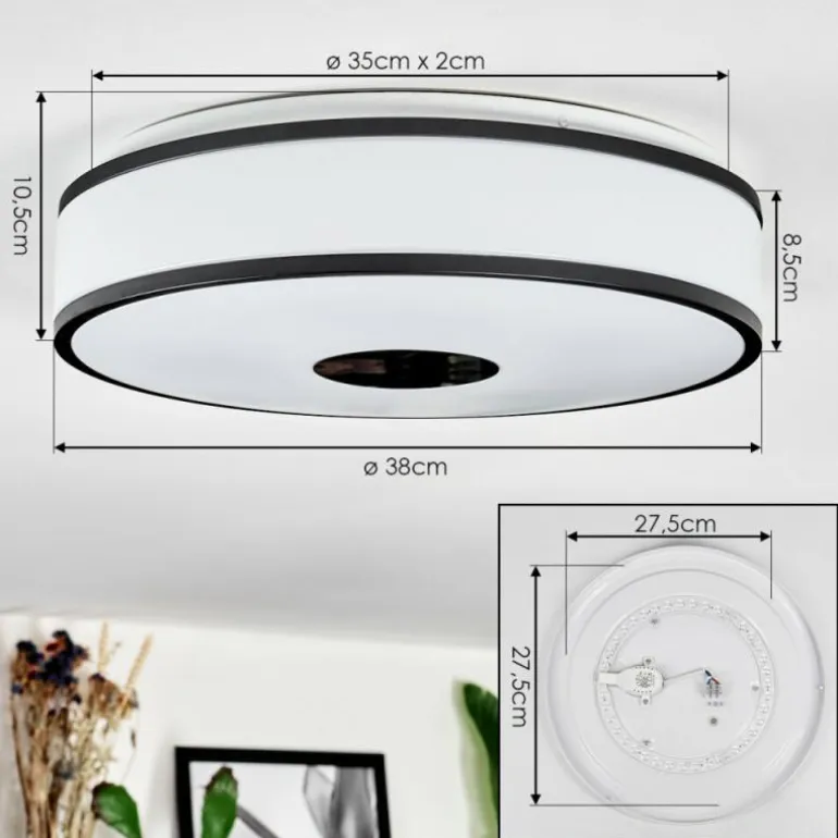 Elran Plafonnier LED Blanc, 1 lumière