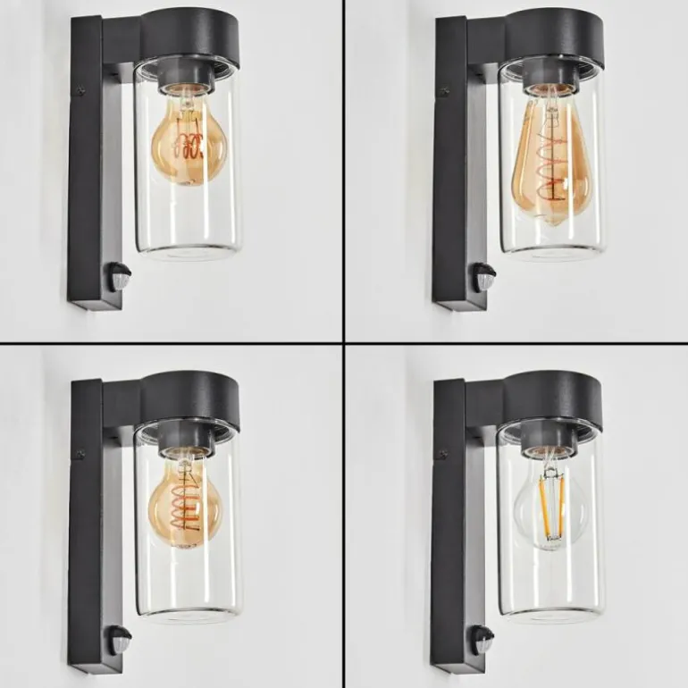 Encoberta Lampe murale d´extérieur Noir, 1 lumière, Détecteur de mouvement