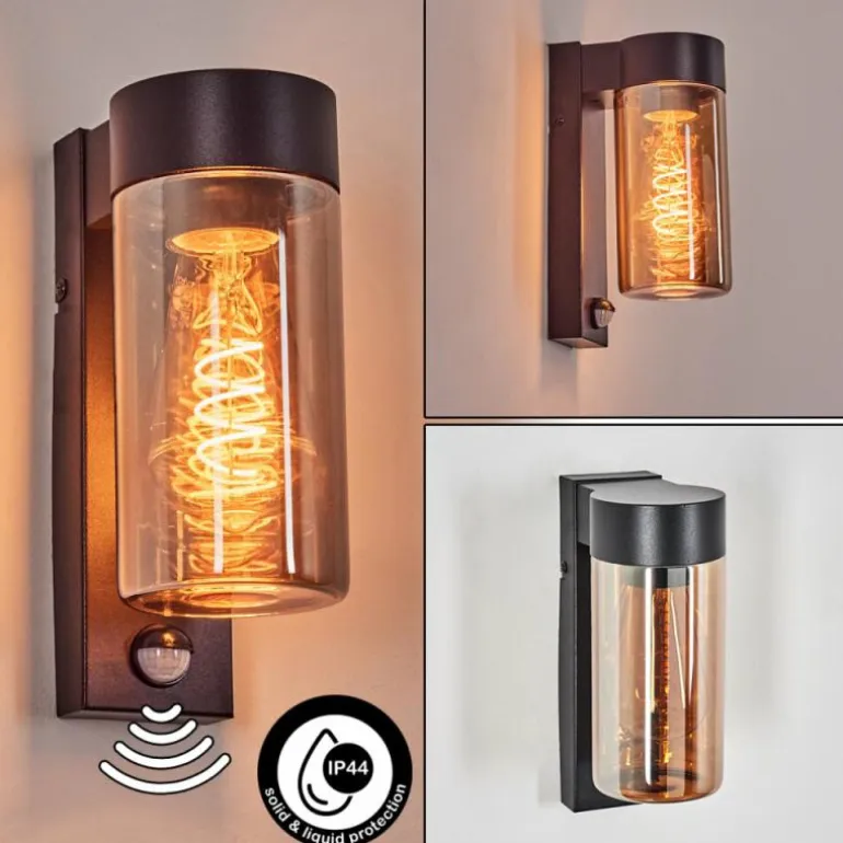 Encoberta Lampe murale d´extérieur Noir, 1 lumière, Détecteur de mouvement