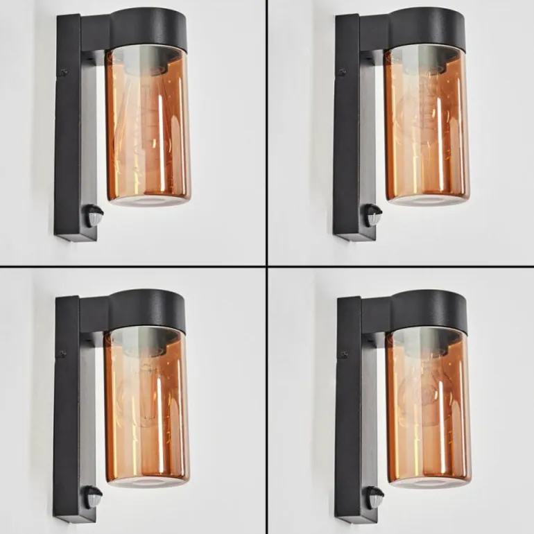 Encoberta Lampe murale d´extérieur Noir, 1 lumière, Détecteur de mouvement