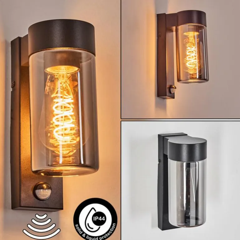 Encoberta Luminaire extérieur, Lampe murale d´extérieur Noir, 1 lumière, Détecteur de mouvement