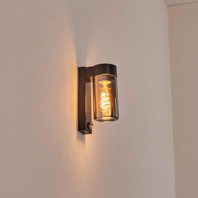 Encoberta Luminaire extérieur, Lampe murale d´extérieur Noir, 1 lumière, Détecteur de mouvement