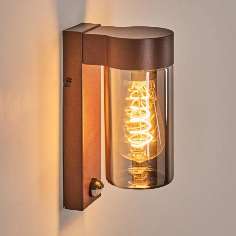 Encoberta Luminaire extérieur, Lampe murale d´extérieur Rouille, 1 lumière, Détecteur de mouvement