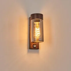 Encoberta Luminaire extérieur, Lampe murale d´extérieur Rouille, 1 lumière, Détecteur de mouvement