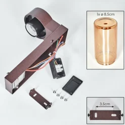 Encoberta Luminaire extérieur, Lampe murale d´extérieur Rouille, 1 lumière, Détecteur de mouvement
