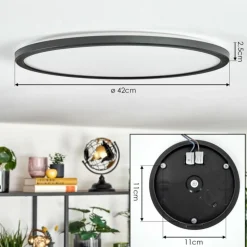 Endrup Plafonnier LED Noir, 1 lumière