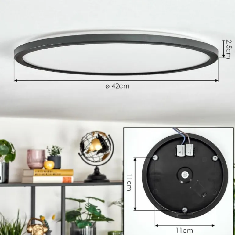 Endrup Plafonnier LED Noir, 1 lumière