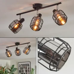 Ennor Plafonnier, Spot de plafond Noir, 3 lumières