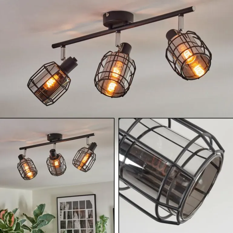 Ennor Plafonnier, Spot de plafond Noir, 3 lumières