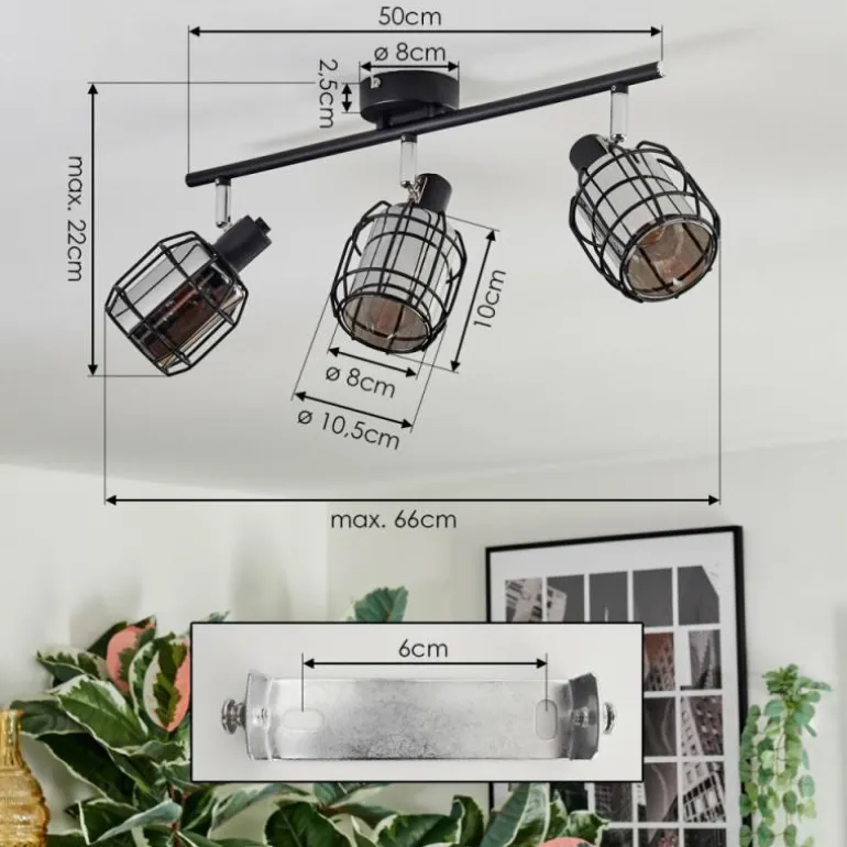 Ennor Plafonnier, Spot de plafond Noir, 3 lumières