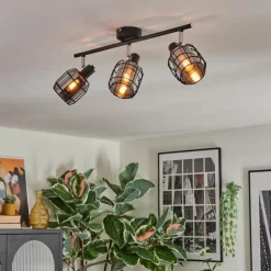 Ennor Plafonnier, Spot de plafond Noir, 3 lumières