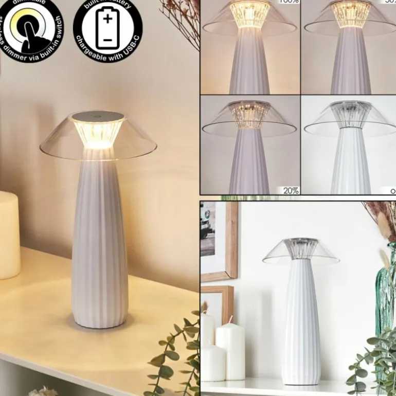 Eryla Lampe de bureau, Lampe à poser LED Blanc, 1 lumière