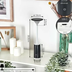 Eryon Lampe de bureau, Lampe à poser LED Noir, Blanc, 1 lumière