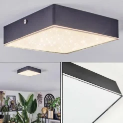 Esmar Plafonnier LED Noir, 1 lumière