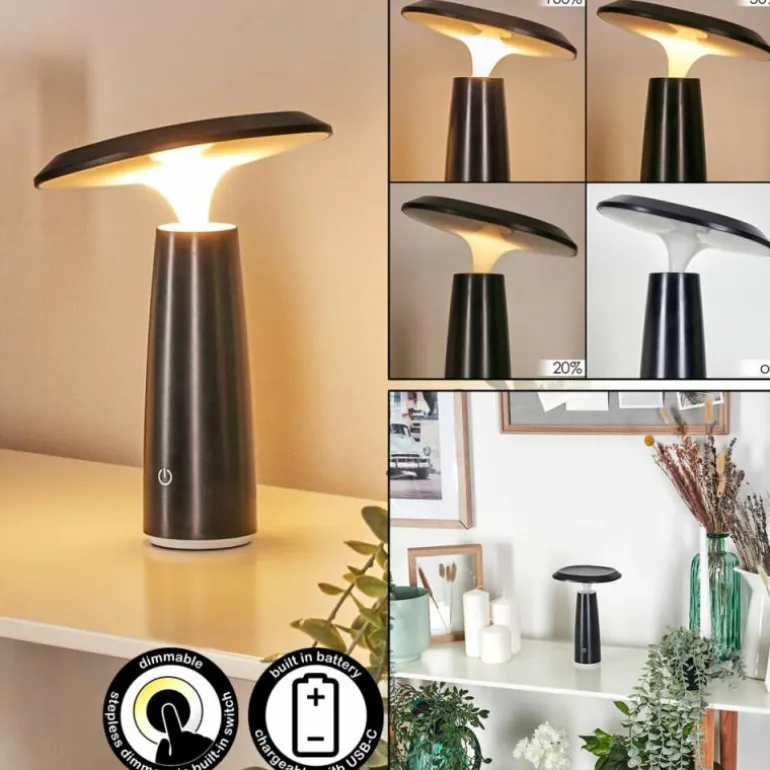 Eston Lampe de bureau, Lampe à poser LED Noir, Blanc, 1 lumière