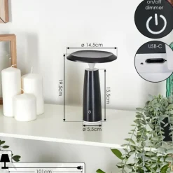 Eston Lampe de bureau, Lampe à poser LED Noir, Blanc, 1 lumière