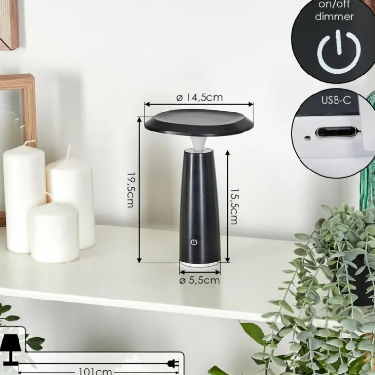 Eston Lampe de bureau, Lampe à poser LED Noir, Blanc, 1 lumière