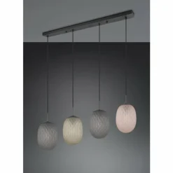 Facette Suspension Luminaires Trio Noir, 4 lumières