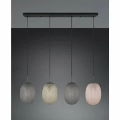 Facette Suspension Luminaires Trio Noir, 4 lumières