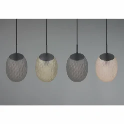 Facette Suspension Luminaires Trio Noir, 4 lumières