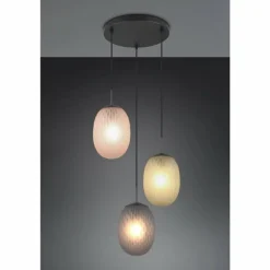 Facette Suspension Luminaires Trio Noir, 3 lumières