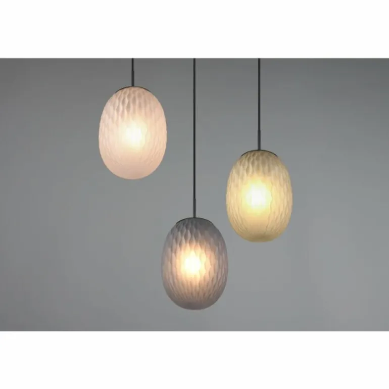 Facette Suspension Luminaires Trio Noir, 3 lumières