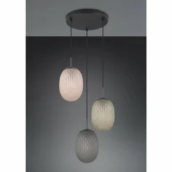Facette Suspension Luminaires Trio Noir, 3 lumières