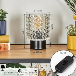 Falgorosa Lampe à poser Noir, 1 lumière