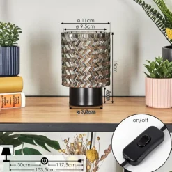 Falgorosa Lampe à poser Noir, 1 lumière