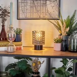 Falgorosa Lampe à poser Noir, 1 lumière