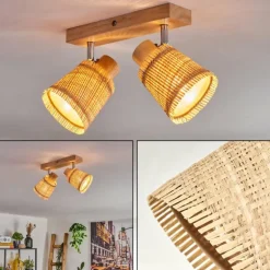Fallhagen Plafonnier Chrome, Écru, 2 lumières