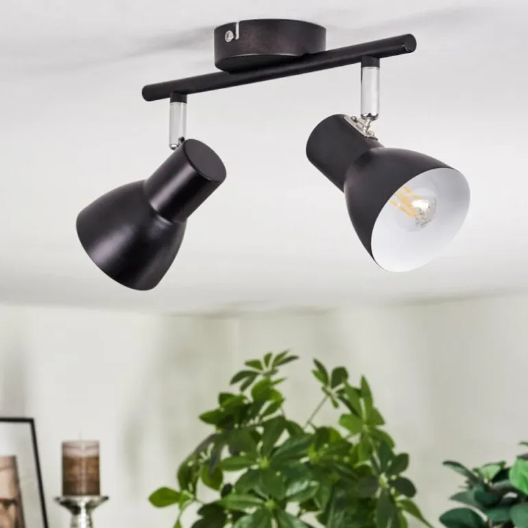 Farel Plafonnier, Spot de plafond Chrome, Noir, 2 lumières