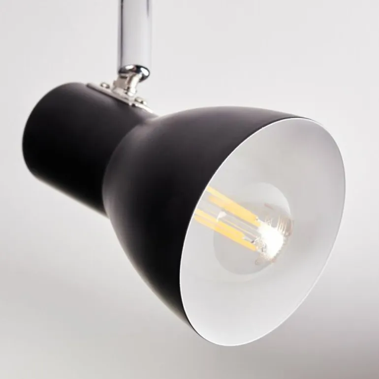 Farel Plafonnier, Spot de plafond Chrome, Noir, 4 lumières