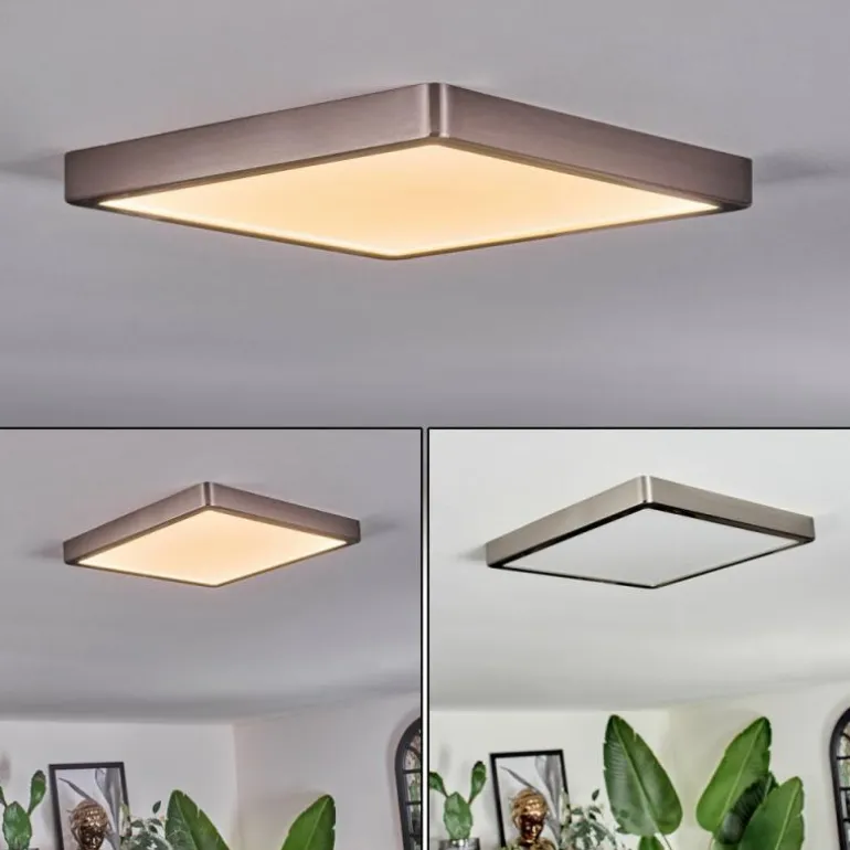 Finsrud Plafonnier, Panel LED Argenté, 1 lumière