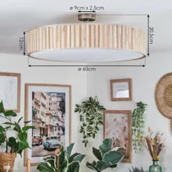Foggia Plafonnier Nickel mat, 3 lumières