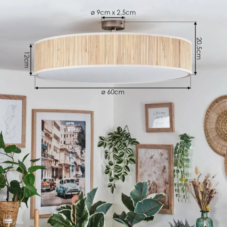 Foggia Plafonnier Nickel mat, 3 lumières