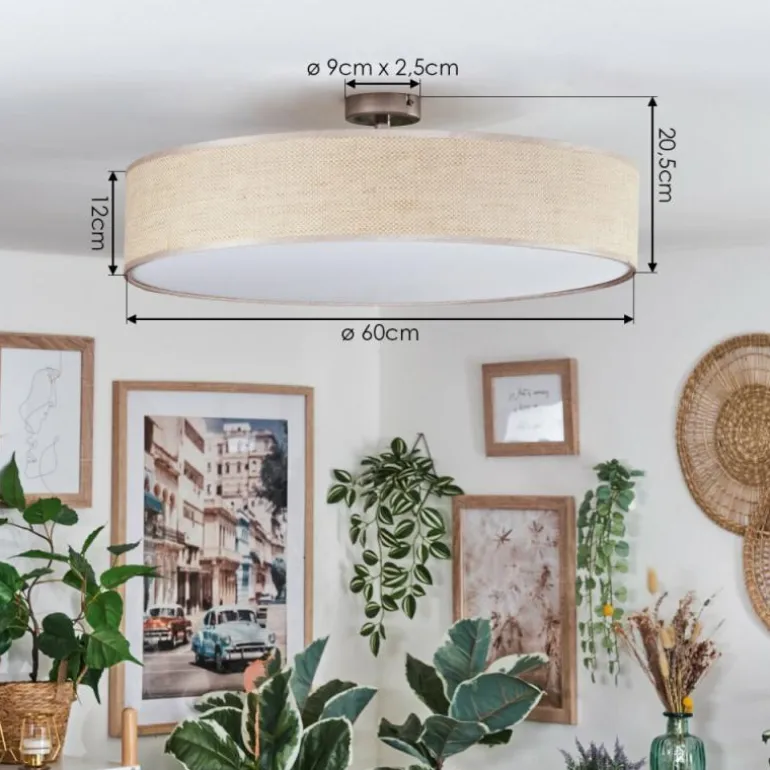 Foggia Plafonnier Nickel mat, 3 lumières