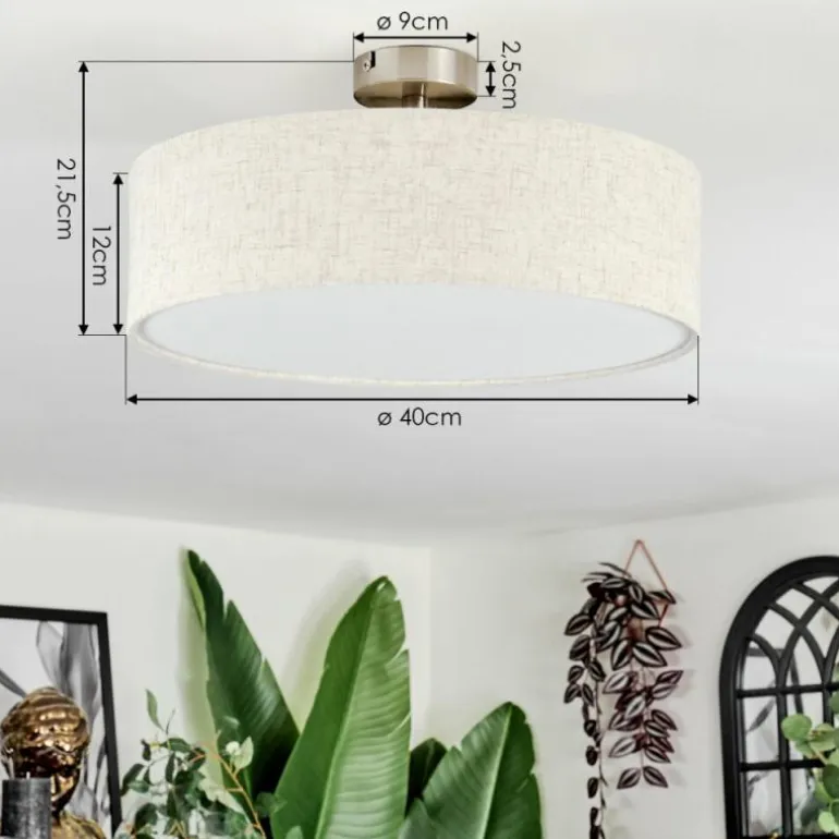 Foggia Plafonnier Nickel mat, 3 lumières