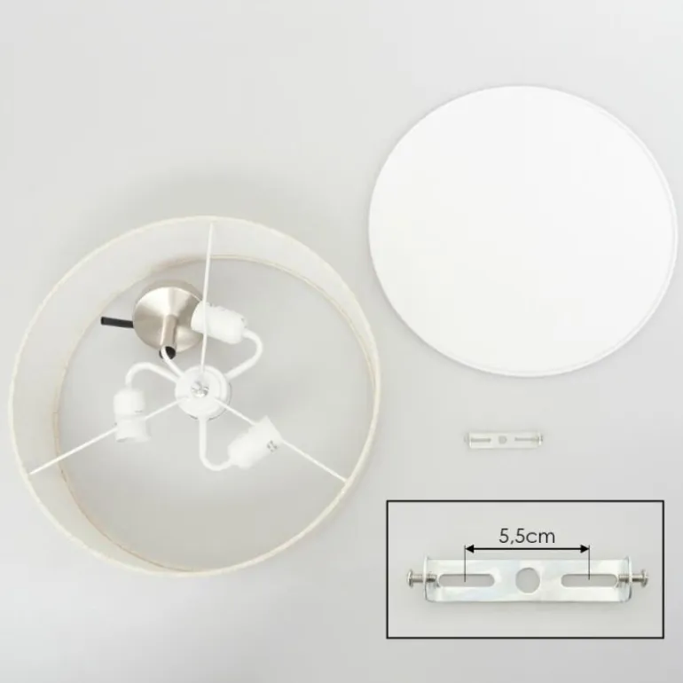 Foggia Plafonnier Nickel mat, 3 lumières