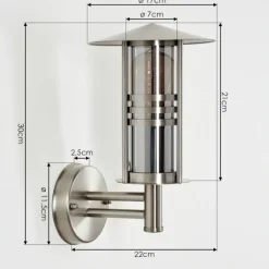 Forli Lampe murale d´extérieur Argenté, 1 lumière
