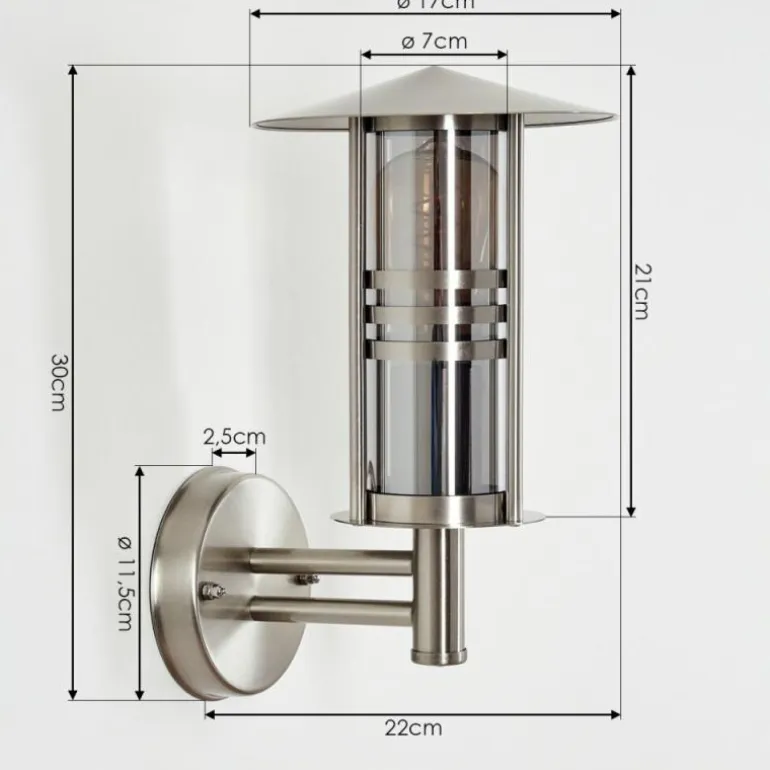 Forli Lampe murale d´extérieur Argenté, 1 lumière